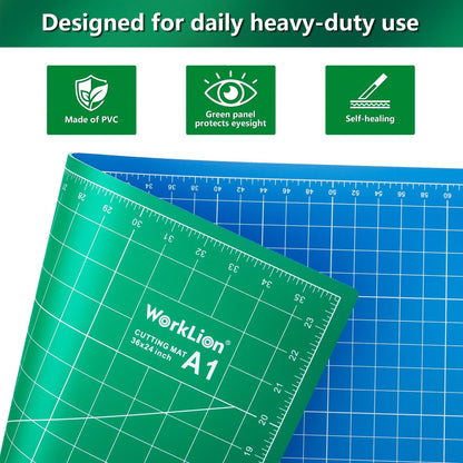Worklion Self Healing Cutting Mat for Craft-Thickened 18inch x 12inch fabric sewing mat for quilting,rotary cutting, nonslip