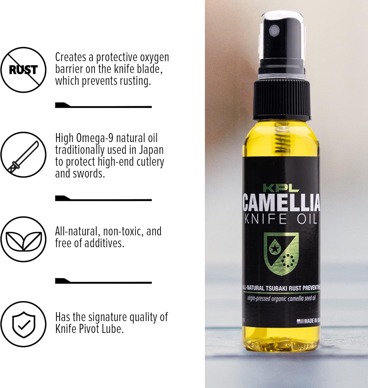 Knife Pivot Lube – Knife Shield Corrosion Preventive – Food Safe Rust Protection & Water Based Cleanser – 4 fl oz