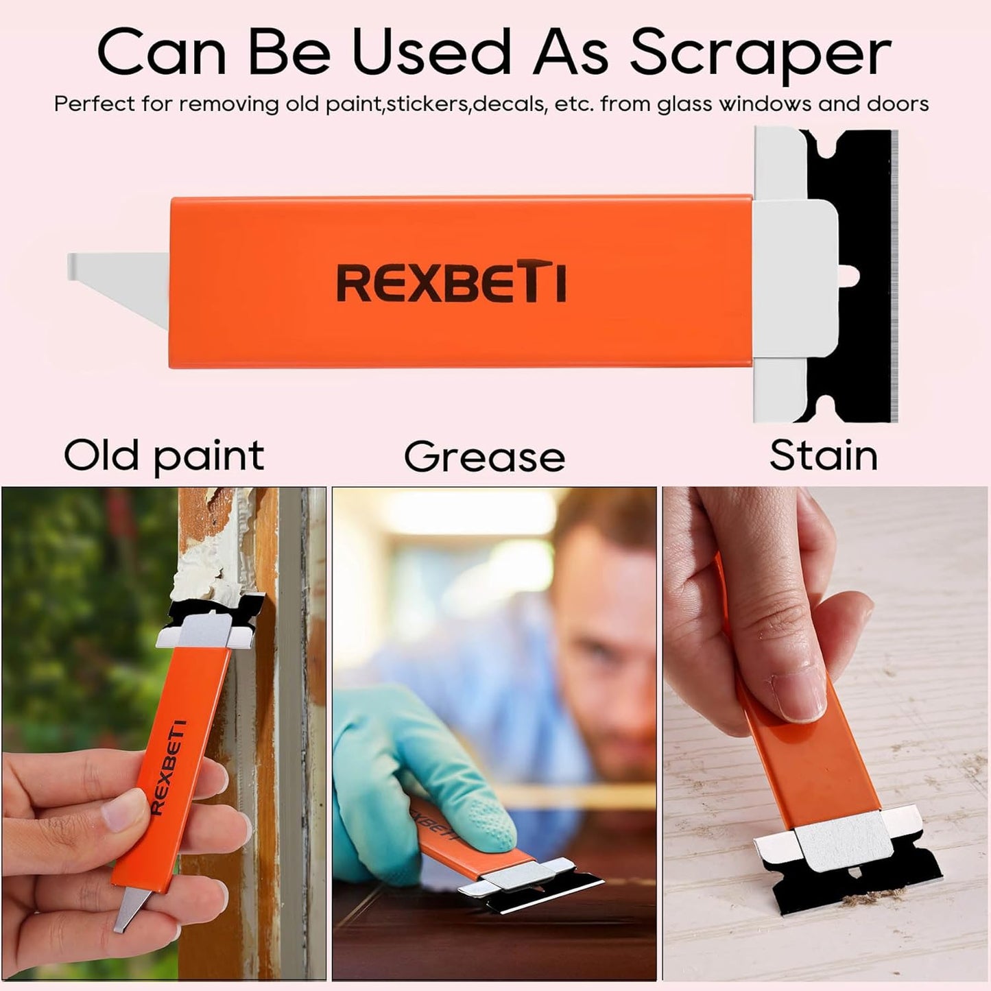 REXBETI 12 Pack Box Cutter, Retractable Cardboard Cutter, Razor Blade Scraper, Handy Box Opener, More Sharp Single Edge Razor Blade Box Cutter Set for Packages Papers and Boxes, Antirust Utility Knife
