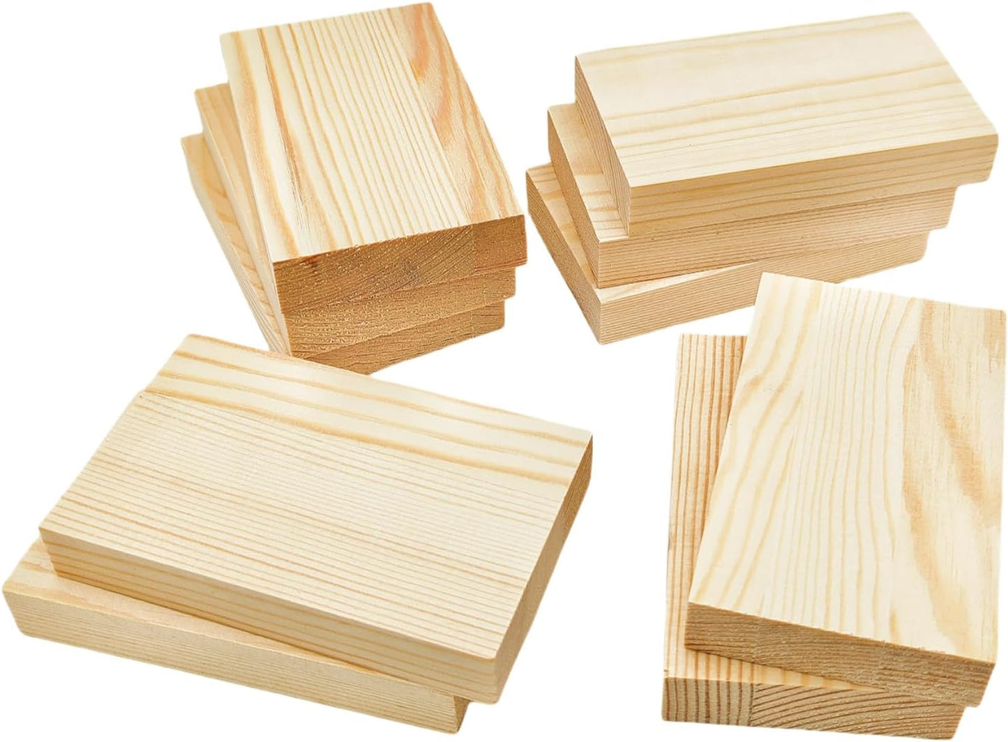 4PCS Rectangle Wood Boards Unfinished Wood Blocks for Crafting, 8x6x1in Blank Whittling Wooden Blocks for Wood Carving,Painting & Burning