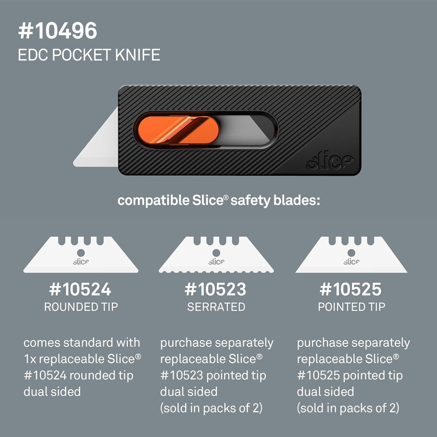 Slice Everyday Carry (EDC) Folding Knife | Heavy Duty Utility Knife | Modern Pocket Knife | Safe Ceramic Blade Lasting 11x Longer Than Metal | Compact and Convenient Box Cutter | 1 Pack