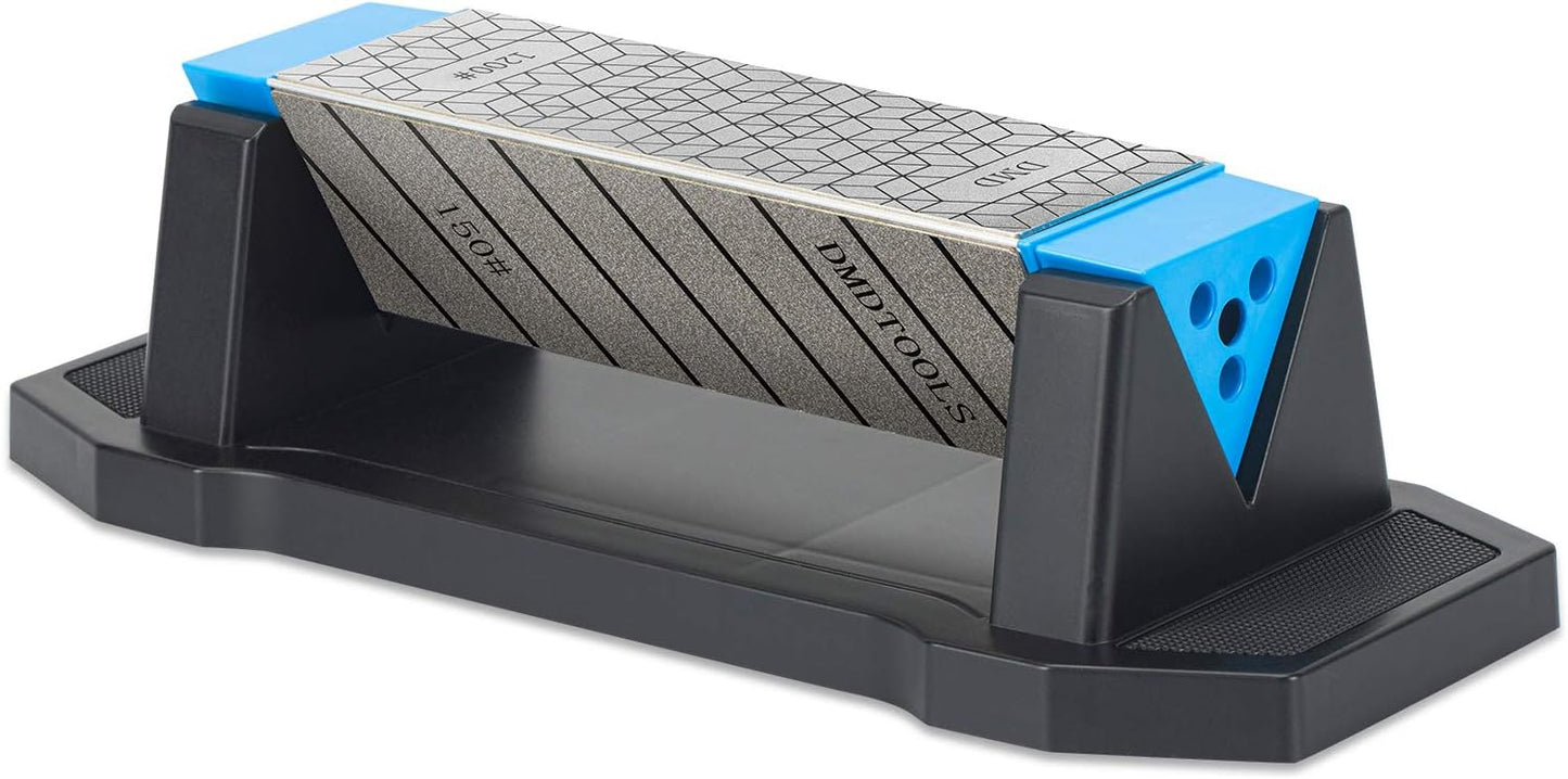 DMD Diamond Whetstone Knife Sharpener, 3-Sided Grit Coarse 150 | Medium 325 | Extra Fine 1200, Multi-Use Diamond Plate Honing Stone, Professional Sharpening Tool for Kitchen, Outdoor & Workshop