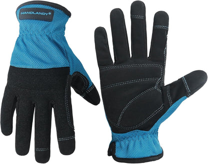 HANDLANDY Work Gloves for Men & Women, Utility Mechanic Working Gloves Touch Screen, Flexible Gardening Gloves for Yard
