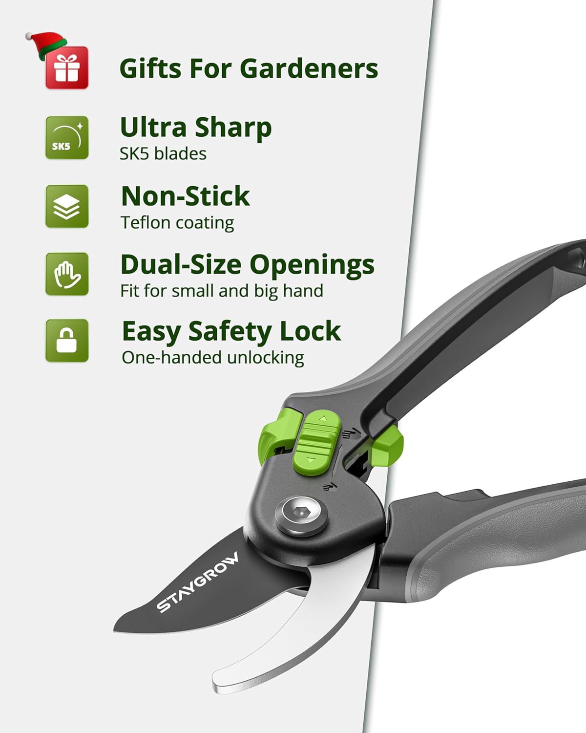 2pcs 6.5" Pruning Shears for Gardening, Ultra Sharp Garden Scissors for Precise Cuts, Stainless Steel Bonsai Clippers with Spring Loaded, 6.5 Inch Garden Shears (1pc Straight & 1pc Curved)