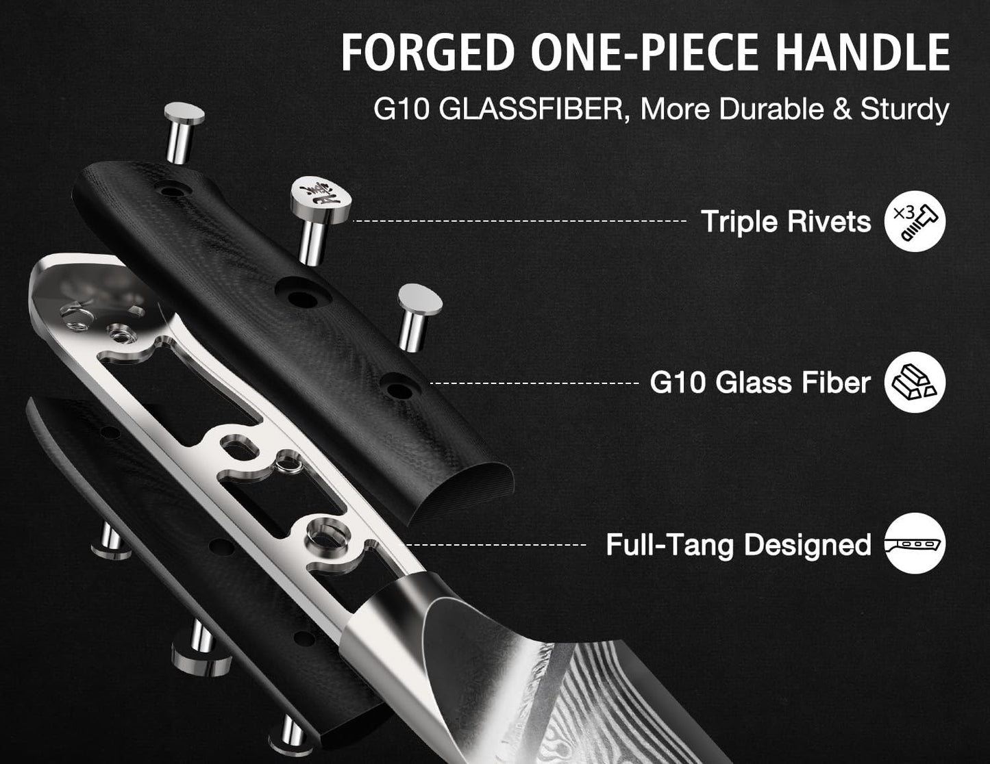 SHAN ZU Chef Knife 8 Inch Japanese Steel Damascus Kitchen Knife, Professional Kitchen Knives Sharp High Carbon Super Steel Kitchen Utility Knife