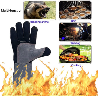 Welding Gloves Large 16 Inches 932℉ Heat Resistant Leather Forge/Mig/Stick Fire Resistant Gloves