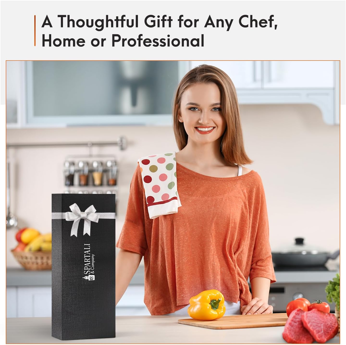 Spartali & Company 2-Piece Chef & Paring Knife Set – 8” Chef Knife and 3.5” Paring Knife – High Carbon German Stainless Steel Blades, Ergonomic Grip – Professional Cutlery Duo for Everyday Meal Prep.