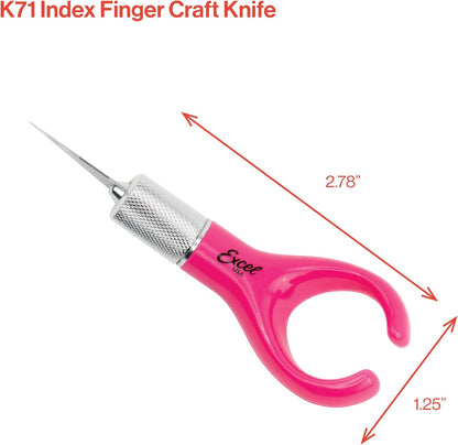 Excel Blades K71 Fingertip Craft Knife – 7-Inch Ergonomic Hobby Knife with Finger Loop – Precision Cutting Tool for Paper, Vinyl, Foam, and Stencils – Includes #11 Blade and Safety Cap – Teal Green