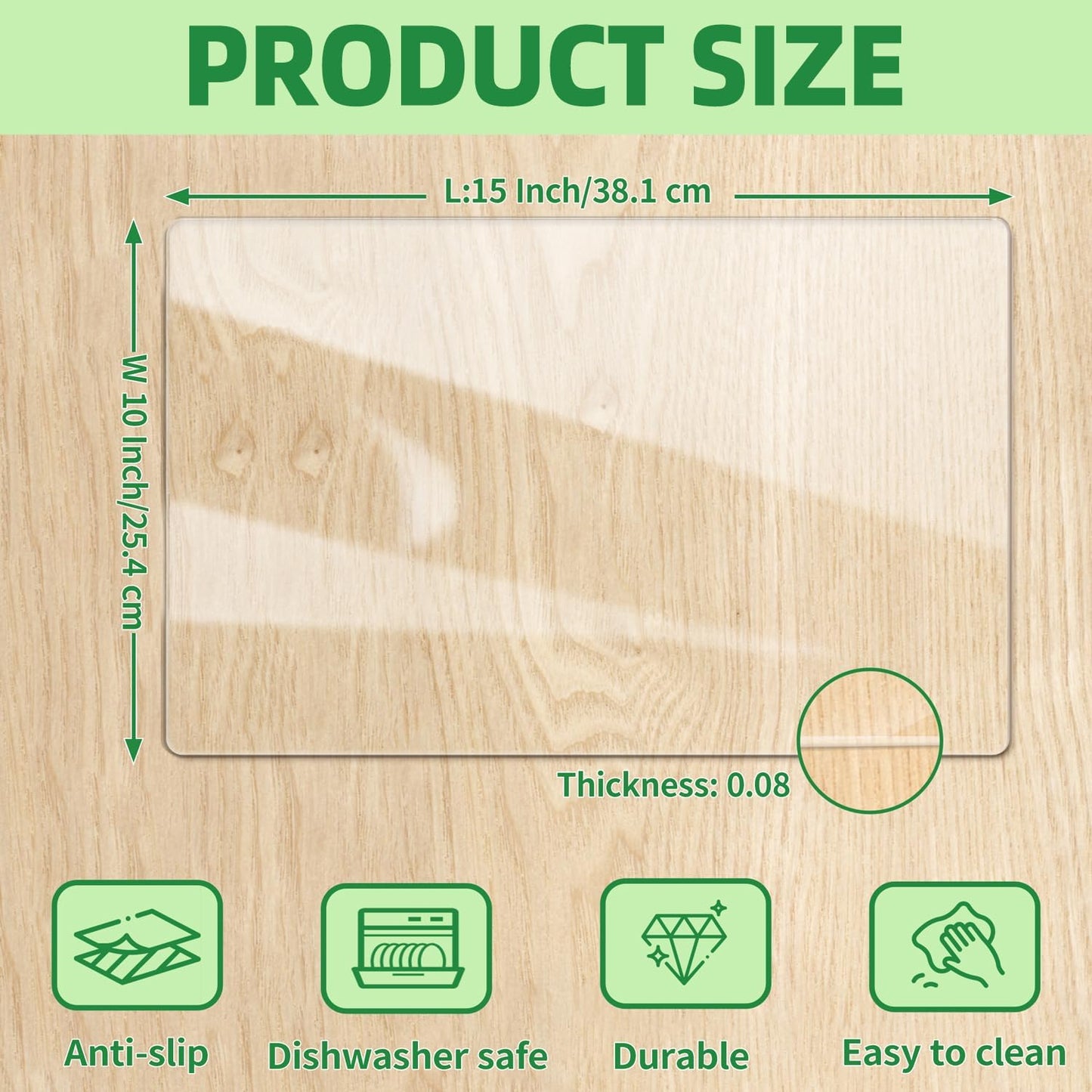 Upgraded 10” x 15” Non-Adhesive Non-Slip Cutting Board Mat, Multi-Purpose Non-Slip Pad for Chefs & Home Cooks, Safety Grip Mat Under Kitchen Cutting Boards, Drawer Liners (Black, 1 Pack)