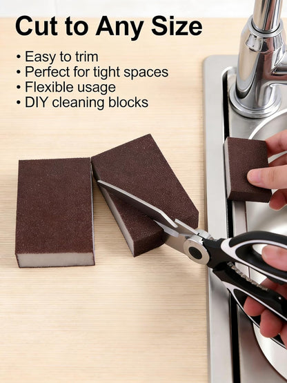 2 pcs Sanding Sponge, Nano Emery Cleaning Pads for Pots Pans and Grill Rust Removal, Multipurpose Scrubber Sponge for Kitchen Sink, Oven, and Bathroom, No Chemical Cleaner Needed