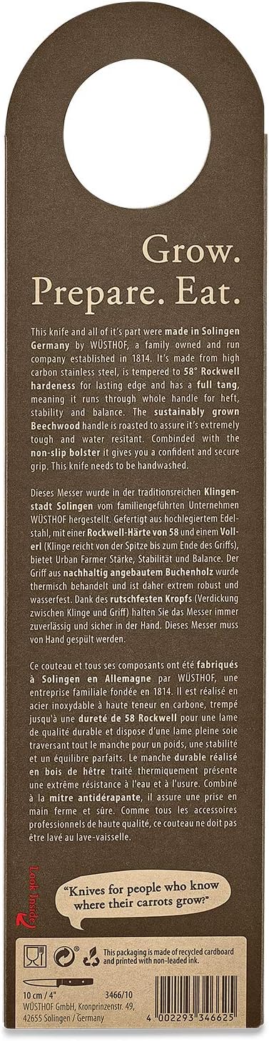 Wüsthof Urban Farmer 4" Paring Knife, Brown