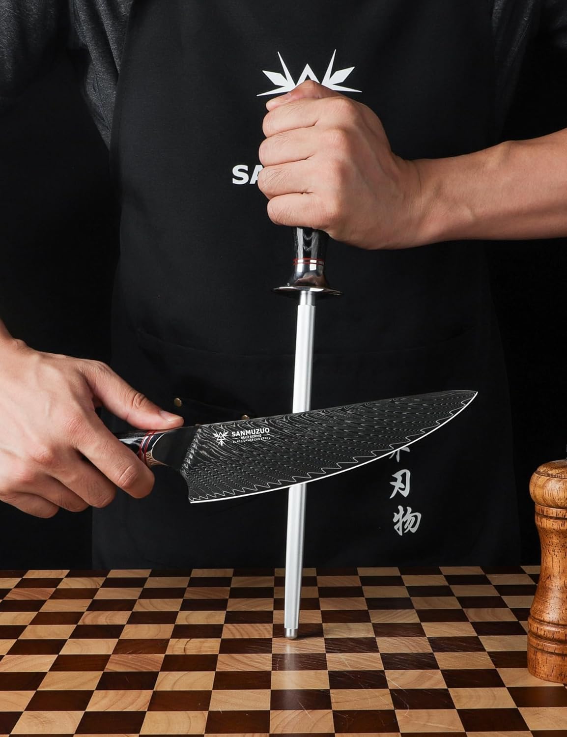 3.5 Inch Paring Knife - Fruit and Vegetable Peeling Knives, Black Damascus Steel with Ergonomic Handle - MIAO Series