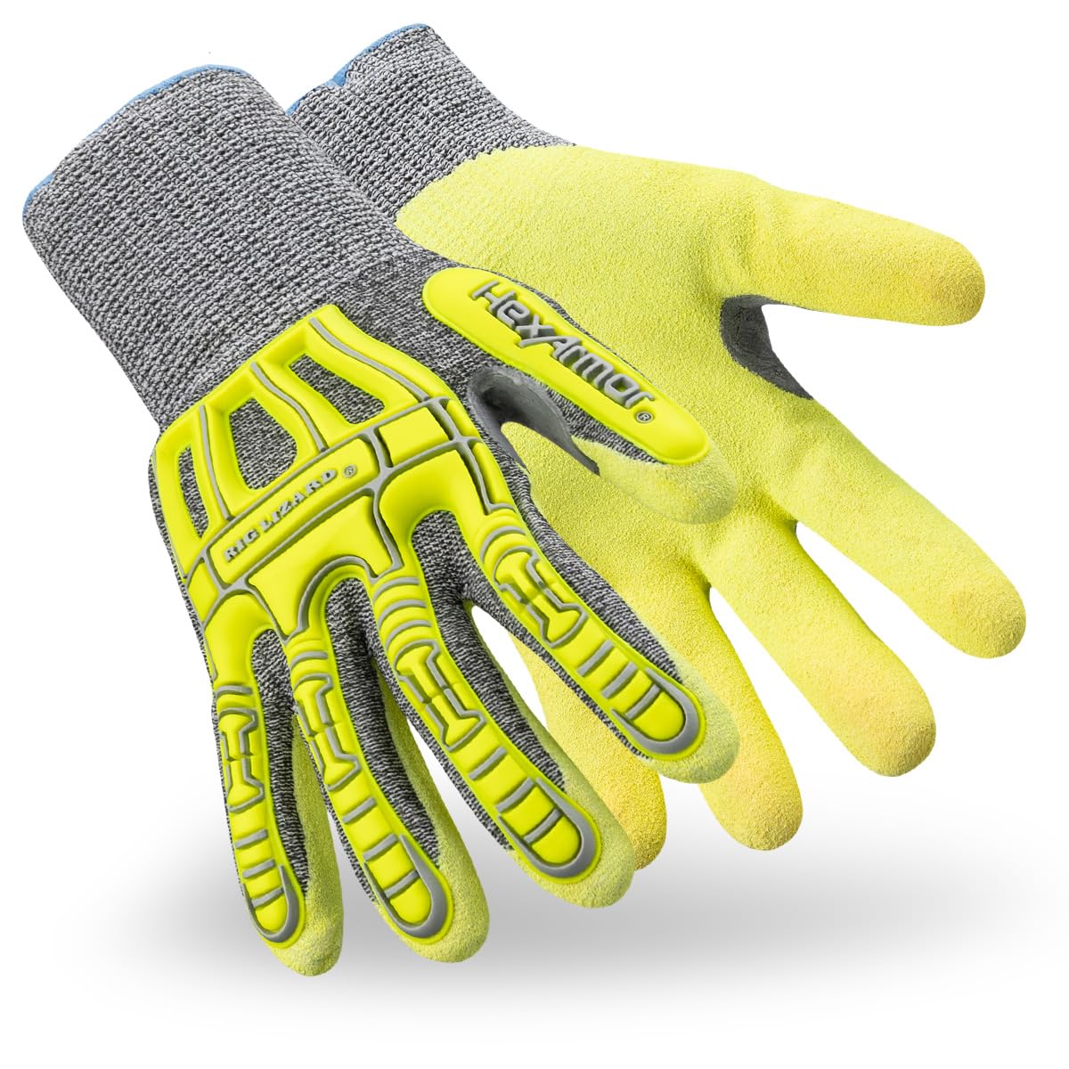 HexArmor Cut-Resistant Impact Protection PU Palm Work Gloves | Rig Lizard® Series 2095 | Large