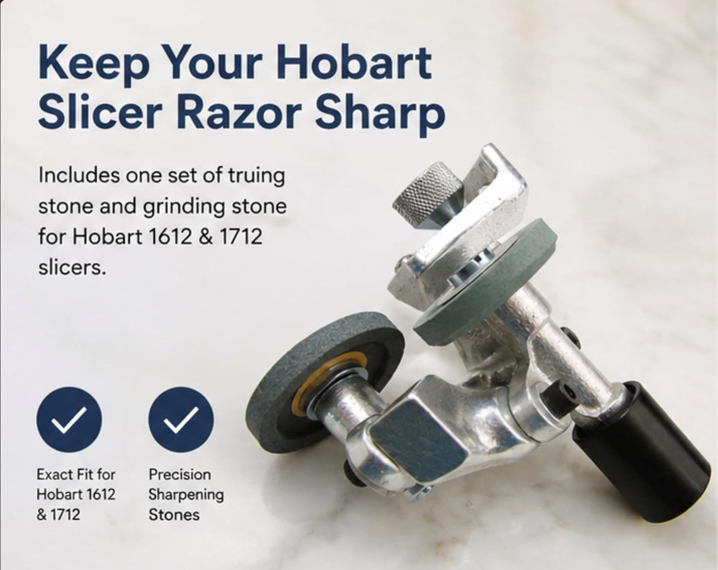 Cutlery Mania Sharpening Stone Set for Hobart Slicers | Truing Stone & Grinding Stone | Fits Hobart 512, 1512, 1612, 1712 | Deli Slicer Blade Sharpener