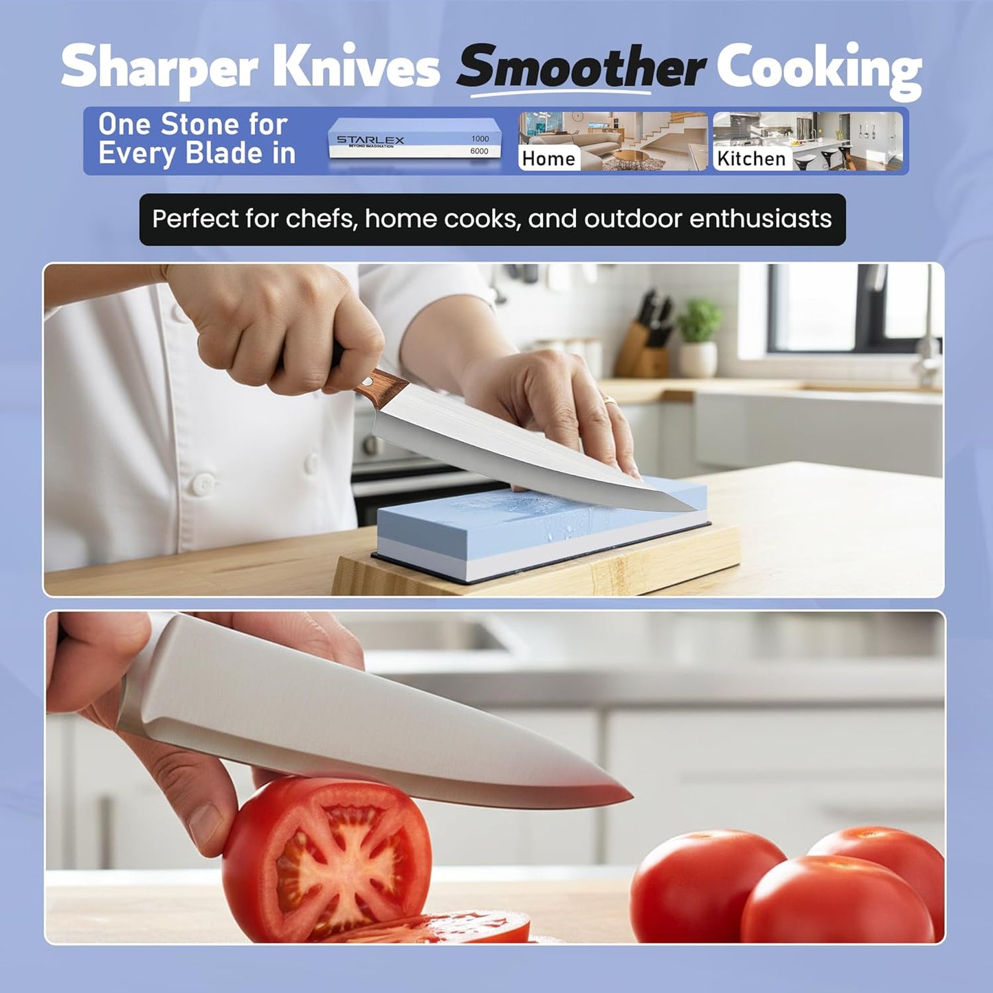 Premium Knife Sharpening Stone Set – Dual Grit Whetstones (400/1000 & 3000/8000), Leather Strop, Flattening Stone, Bamboo Base, Non-Slip Bases & Angle Guide for Kitchen, Chef & Hunting Knives