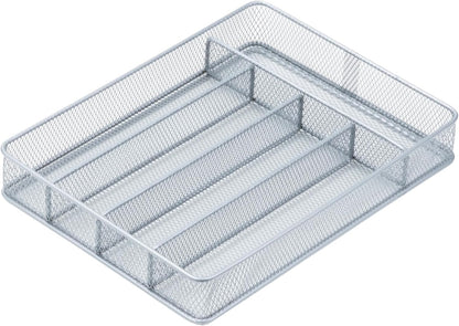 Honey-Can-Do KCH-02163 Steel Mesh 7-Compartment Expandable Utility Drawer Organizer, Silver