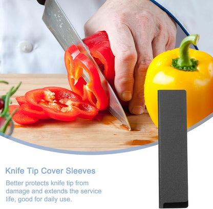 uxcell 2 Pcs Knife Tip Guards 6.5"x 2" ABS Knife Cover Sleeves Knife Case Blade Protector Universal Knife Sheath for Home Kitchen Knife, Black