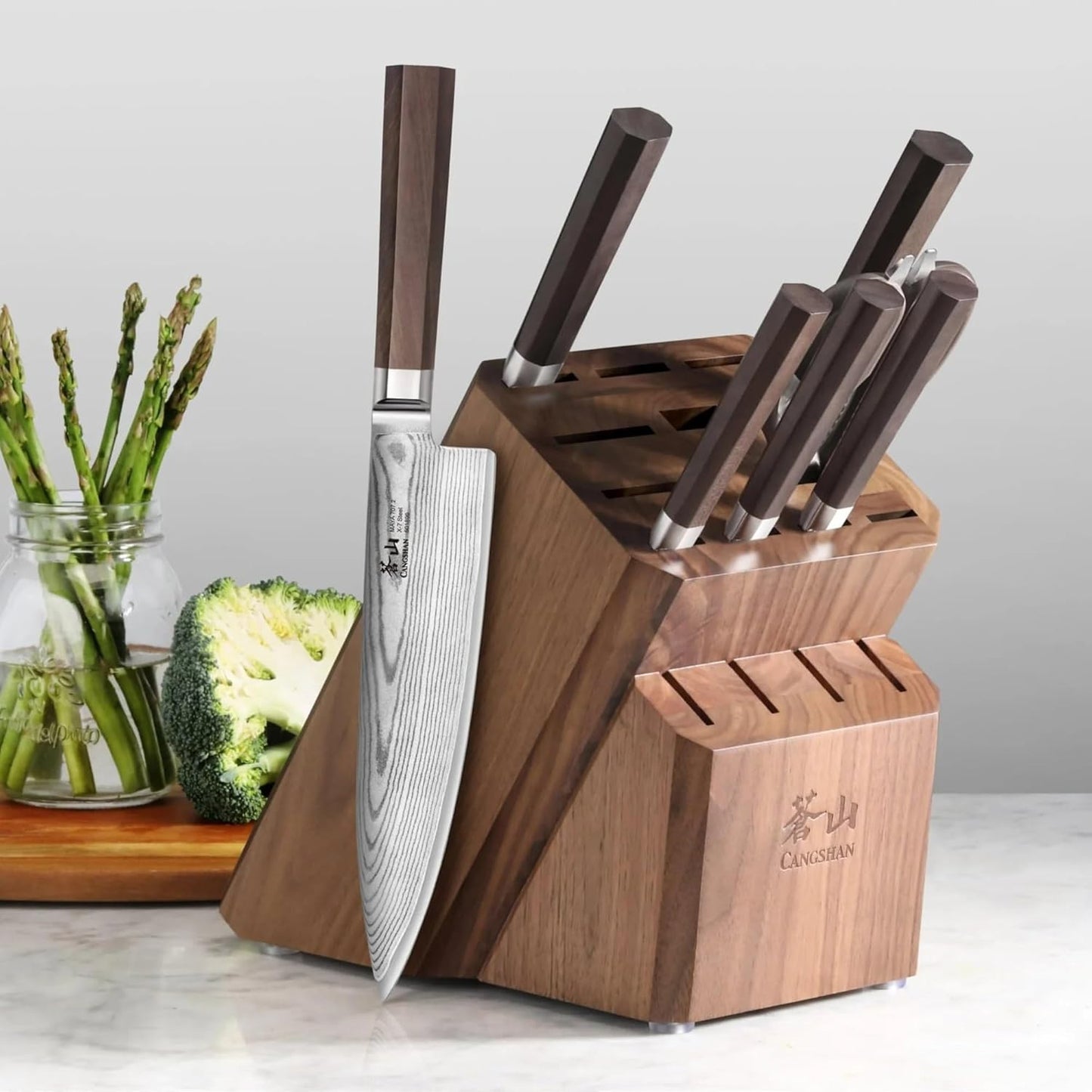 Cangshan Empty Knife Block, 16-Slot Organizer (Maple Wood)