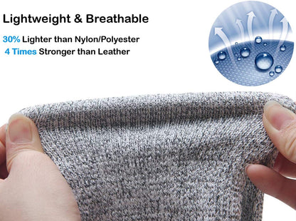 Arm Protection Sleeves, Cut Resistant Sleeves Level 5 Protection, Slash Resistant Anti Abrasion Safety Arm Guards (A-with thumb hole, one size)