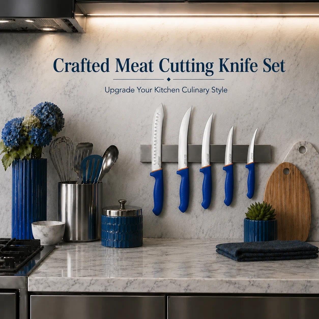 DRAGON RIOT 3 Pcs Butcher Knife Set, Stainless Steel Boning & Carving Knives, Sharp Kitchen Cutlery for Meat Cutting Trimming, Perfect for Home Kitchen, Outdoor Camping BBQ & Holiday Gift