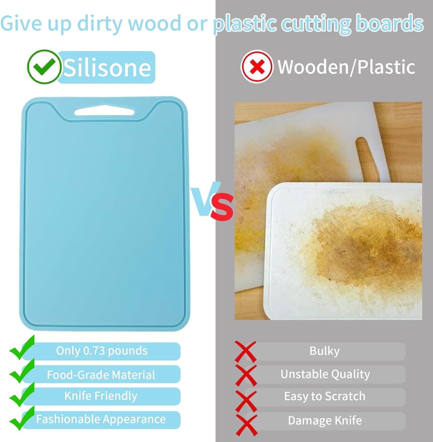 Silicone Cutting Boards for Kitchen 11.8''x 8.6'', BPA Free Flexible Cutting Board Cutting Mat for Meat, Vegetables and Fruit, Cutting Boards for Kitchen Dishwasher Safe