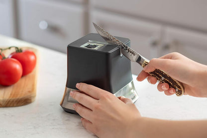 Smith’s 51111 Mesa Diamond Adjustable Electric Knife Sharpener – Black – Abrasive Sharpening Wheel + Blade Guides - Kitchen Gadgets – Quick Blade Sharpening – Compact Design – Straight Edge Blades