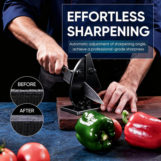 VN3 Professional Knife Sharpener | 3-Action Streamlined Sailboat Design for Effortless Knife Sharpening - The Ultimate Tool for Precision 11 to 21 Degree Angles (Upgrade Stainless Steel)
