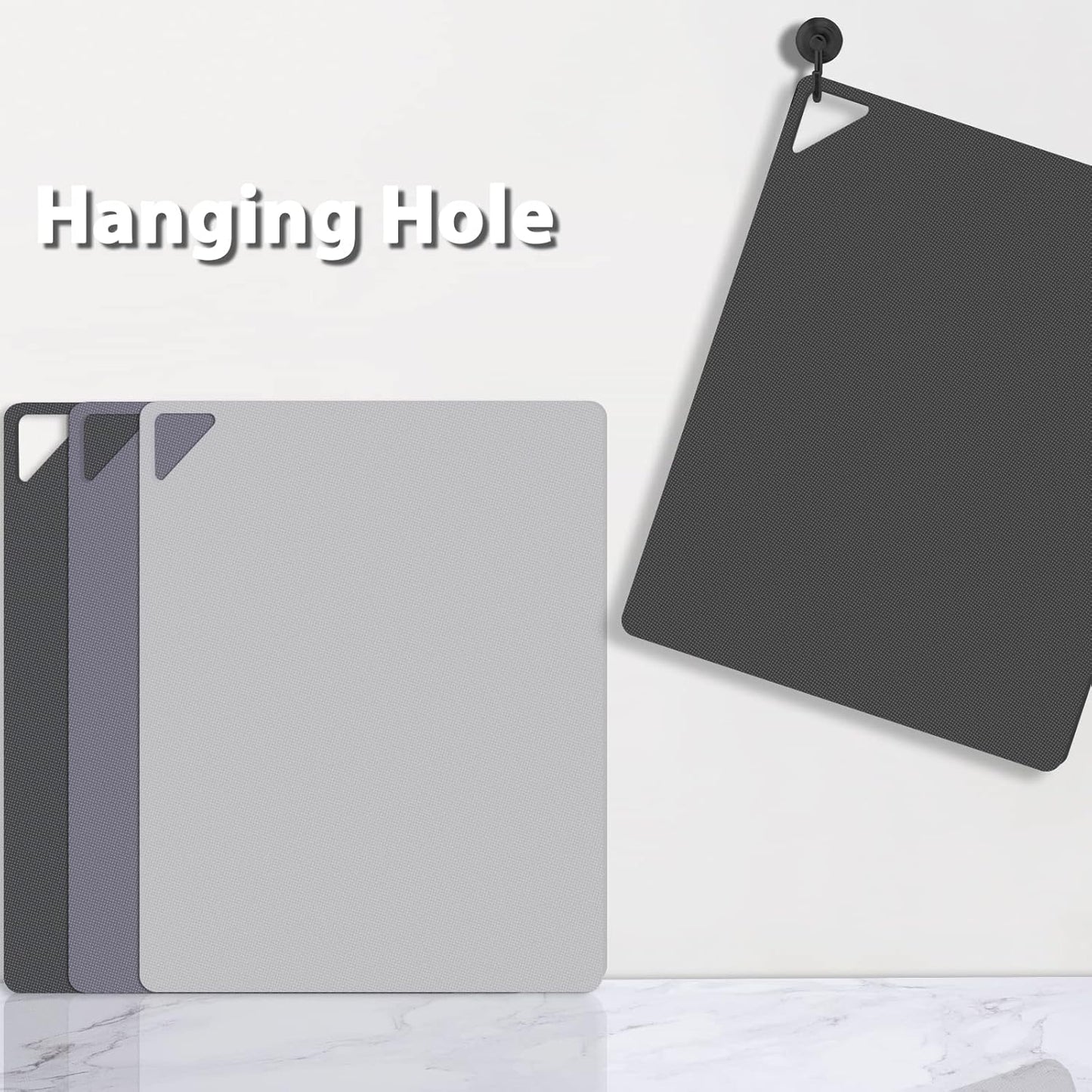 WK Flexible Plastic Cutting Boards Mats for Kitchen, Flexible Non Slip Cutting Mat, Thin Cutting Sheets, BPA Free, Dishwasher Safe, Multi Sizes