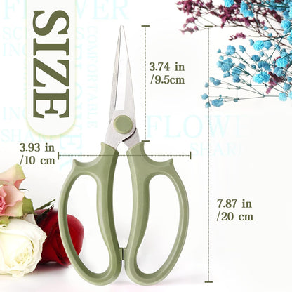 3 Pcs Garden Scissors Floral Shears,Professional Floral Scissors with Comfortable Grip Handle,Premium Garden Pruning Shears for Plants Trimming and Fruit Picking Trimming,Pink