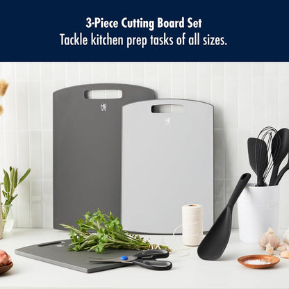 Henckels 3-pc Plastic Cutting Board Set - Grey