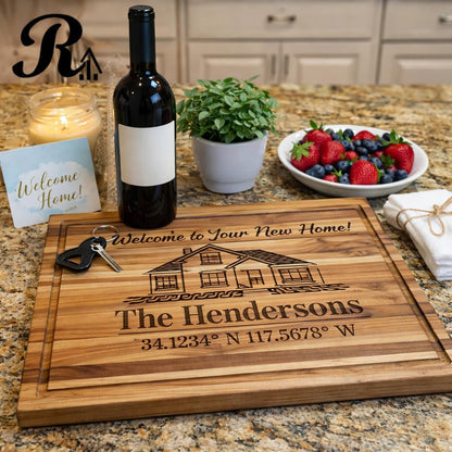 EcoDecors 18"x14" Extra Large Teak Cutting Board, Edge Grain Wood with Juice Groove & Handle, FSC Certified for Kitchen, Carving & Butcher Block Prep