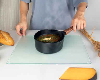 Kitchenville Glass Cutting Board 20”x16”: Tempered Glass Kitchen Counter Protector - Durable- Scratch-Resistant, Heat-Proof - Clear Design