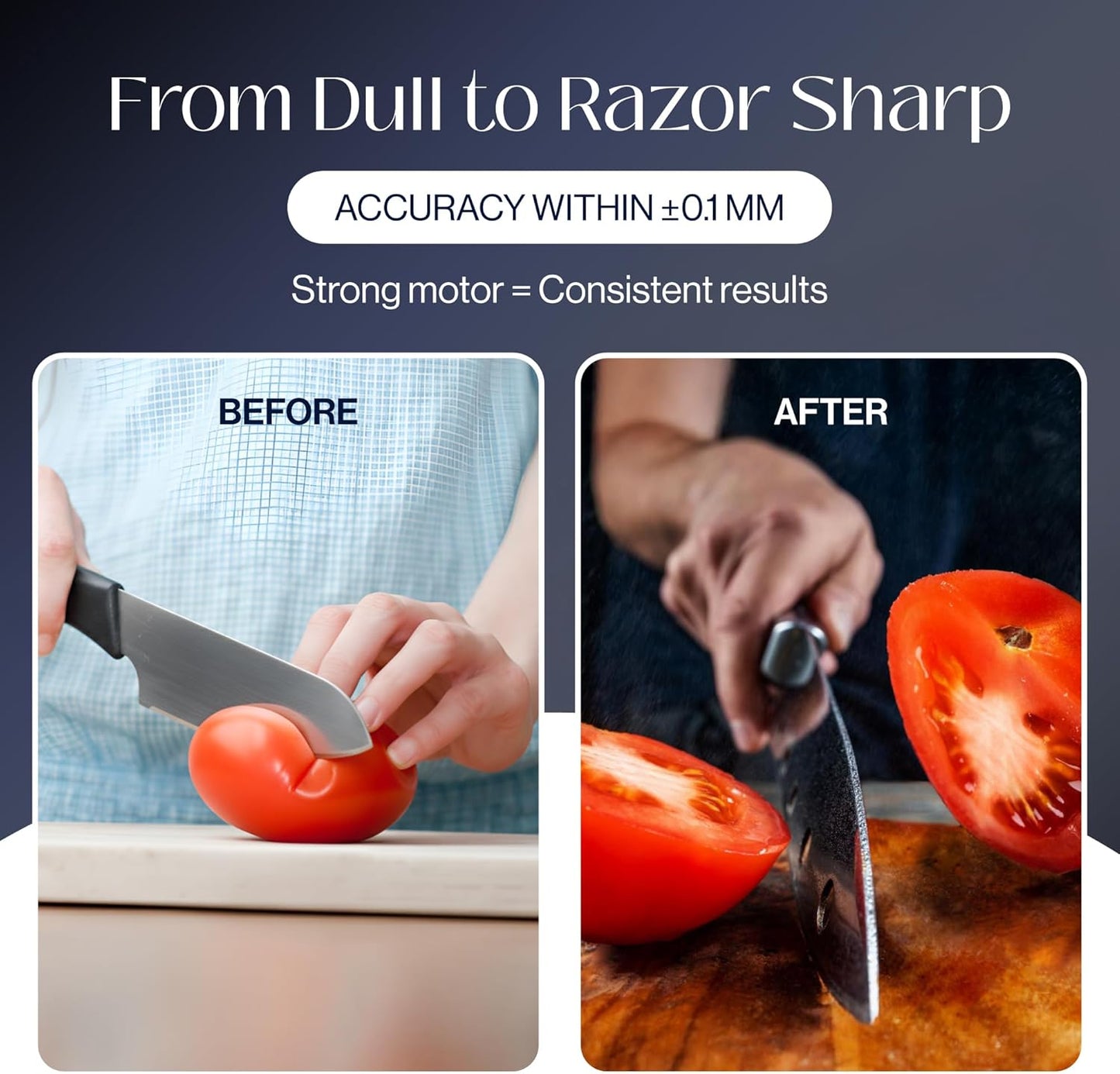 Electric Knife Sharpener for Kitchen Knives, 3-Stage Diamond Sharpening System with Guided Angle, Stable Suction Base, Fast & Safe Knife Sharpening for Home Cooks