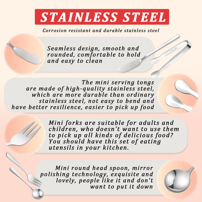 Cheese Butter Spreader Knife Set Charcuterie Accessories 16 Pieces Charcuterie Board Utensils Stainless Steel Spreader Knives Mini Serving Tongs Spoons and Forks for Jam Appetizers Pastry