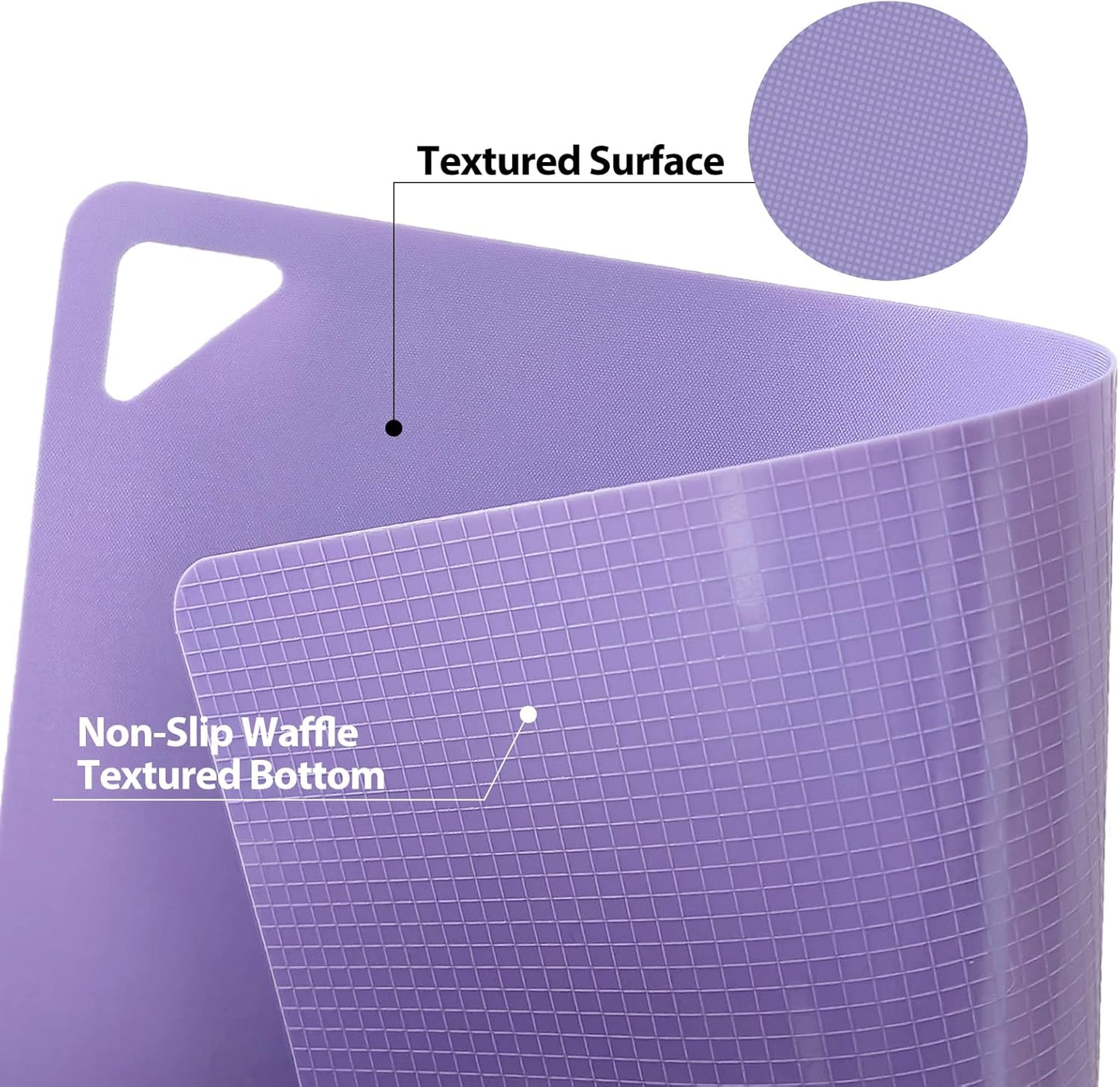 WK Flexible Plastic Cutting Boards Mats for Kitchen, Flexible Non Slip Cutting Mat, Thin Cutting Sheets, BPA Free, Dishwasher Safe, Multi Sizes