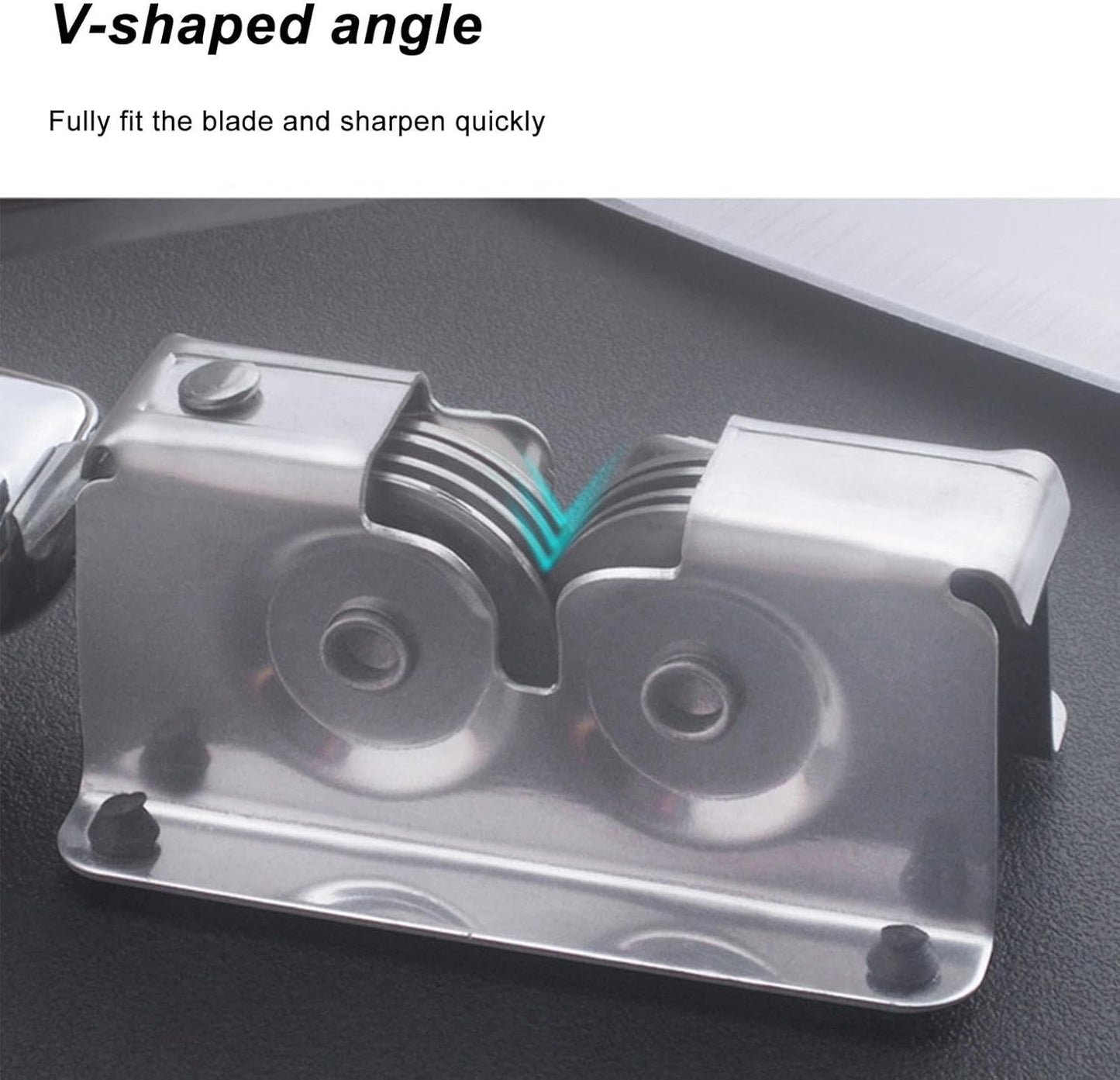 Manual Knives Sharpener - Linear Pull, Hardened Metals Scissor Refiner, Portable Quick Grindings Stone Device, Multi Angle Precision Sharpening Rail | Cutting Aid for Families & Professionals