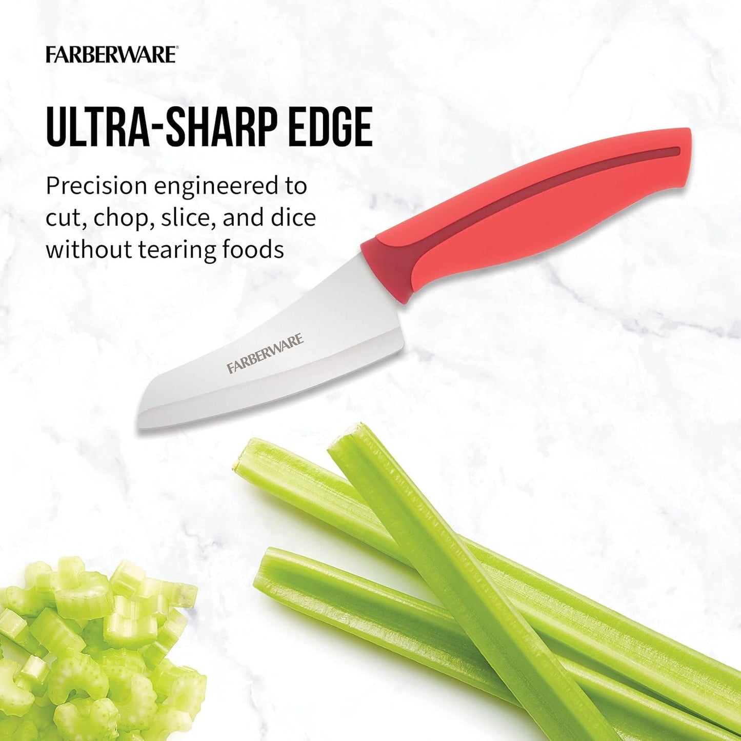 Farberware Precise Slice Utility Knife Set, 3 Piece, Multicolor