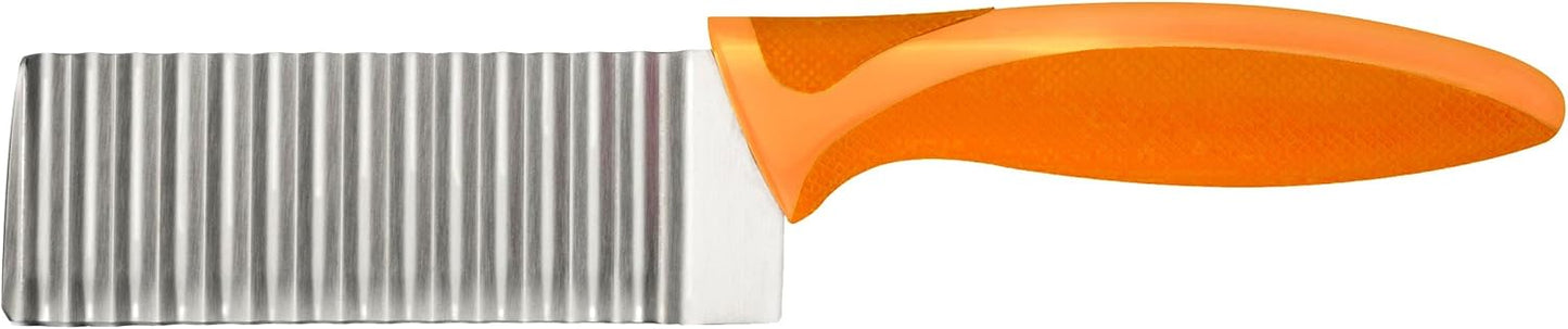 Zyliss Crinkle Cut Knife – Stainless Steel Wavy Blade for Crinkle Cut French Fries, Vegetables & Fruit – Fun Snack & Garnish Cutter with Wheat Straw Handle, Dishwasher Safe, 5-Year Guarantee 4.5"