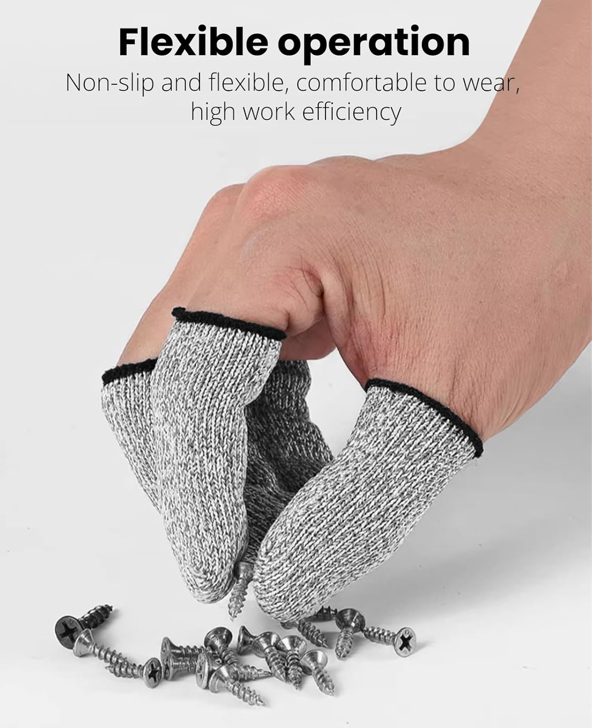 10 PCS Finger Cots Cut Resistant Protector, Finger Covers for Cuts, Cut Resistant Finger Protectors for Kitchen Work Sculpture Garden, Anti-Slip, Reusable