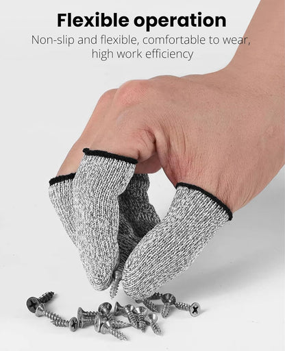 10 PCS Finger Cots Cut Resistant Protector, Finger Covers for Cuts, Cut Resistant Finger Protectors for Kitchen Work Sculpture Garden, Anti-Slip, Reusable