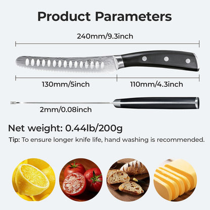 CoquusAid Kitchen Utility Knife, 5 inch Serrated Ultra Sharp Blade, Paring knives, Round Tip Tomato Knife, Ergonomic Handle, Full Tang – Forged High Carbon German Steel, Ideal for Gift (Black)