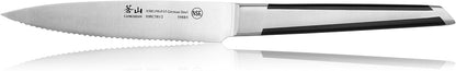 Cangshan X Series German Steel Forged Serrated Utility Knife, 5", Silver
