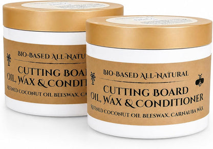 Black Diamond Stoneworks Natural Coconut Oil, Beeswax & Carnauba Wax Wood Conditioner, 5oz Tub for Cutting Boards & Butcher Blocks, Food Safe, Protects, Conditions & Extends Longevity (5.7 oz)2 PK.