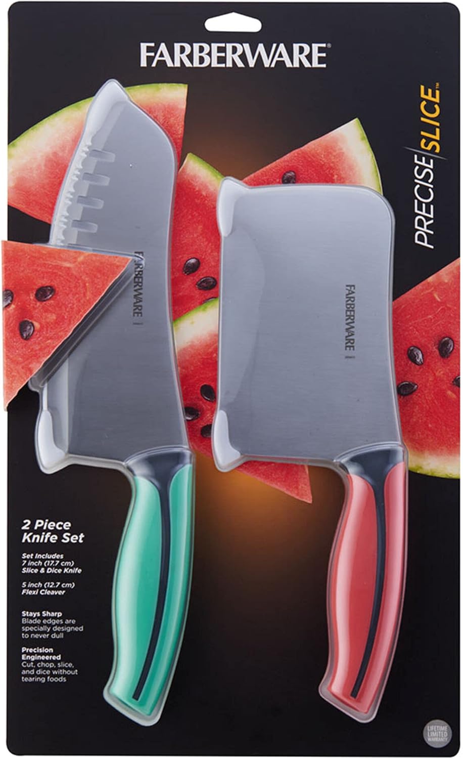 Farberware Precise Slice Utility Knife Set, 3 Piece, Multicolor