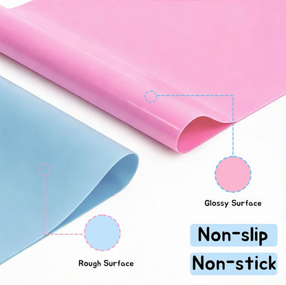 Clear Silicone Mats for Crafts: Translucent Non-slip Heat Resistant 11.8×15.75In (2/Pack) Silicone Placemats for Jewelry, Epoxy Resin,Glitter Slime, DIY Sheet, Nail Art, Countertop Protector Pad