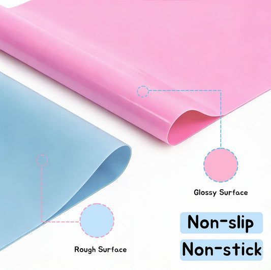 Clear Silicone Mats for Crafts: Translucent Non-slip Heat Resistant 11.8×15.75In (2/Pack) Silicone Placemats for Jewelry, Epoxy Resin,Glitter Slime, DIY Sheet, Nail Art, Countertop Protector Pad
