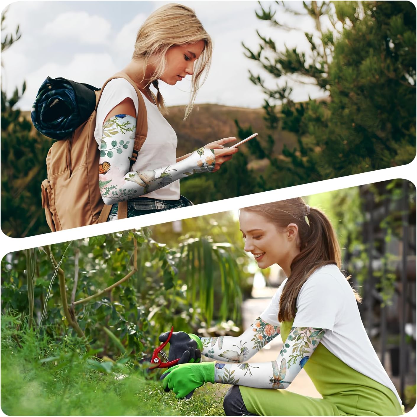 YPHCDO Gardening Sleeves Farm Sun Protection Arm Cooling Sleeves Thorn Proof Garden for Women Men with Thumb Hole