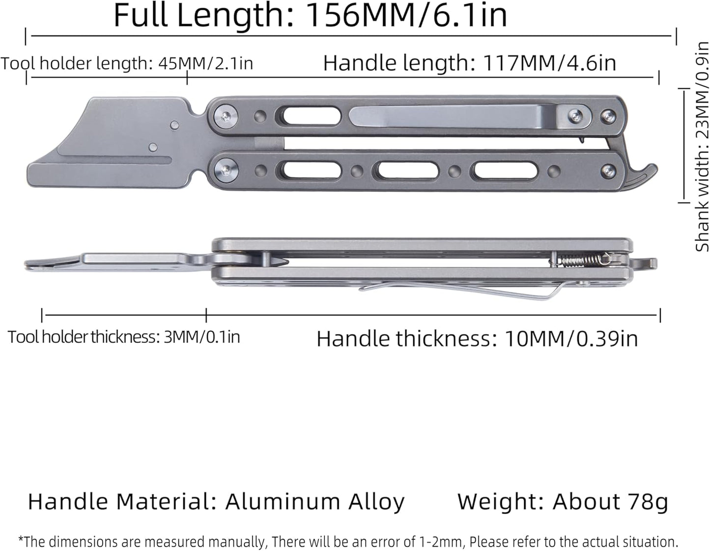 Titanium Utility Knife with Clip Mini Pry Bar EDC Box Cutter Flipper Pocket Knife For Outdoor