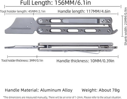 Titanium Utility Knife with Clip Mini Pry Bar EDC Box Cutter Flipper Pocket Knife For Outdoor