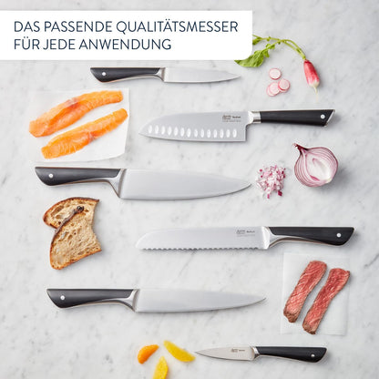 Tefal Jamie Oliver Santoku Knife, 16.5cm, German Stainless Steel, K2671555, Black